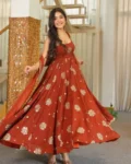 Designer Karishma Silk Anarkali 3-Piece Set