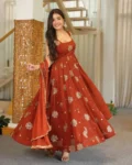 Designer Karishma Silk Anarkali 3-Piece Set