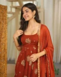 Designer Karishma Silk Anarkali 3-Piece Set