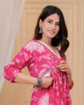 Maternity & Feeding Cotton Sanganeri Print Gown