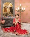 Premium Chinon Embroidered Kurti, Sharara & Dupatta Set