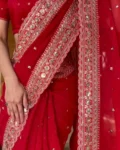Designer Tibby Silk Thread & Sequin Work Saree – Elegance Redefined