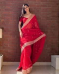 Designer Tibby Silk Thread & Sequin Work Saree – Elegance Redefined