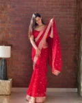 Designer Tibby Silk Thread & Sequin Work Saree – Elegance Redefined