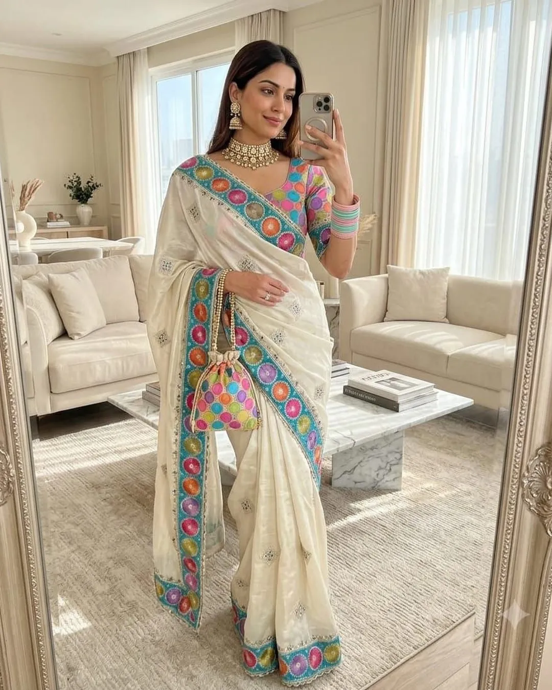 Premium Prada Silk Embroidery & Sequence Work Saree video