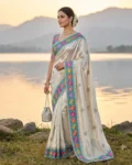 Premium Prada Silk Embroidery & Sequence Work Saree