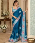 Premium Soft Chinon Silk Digital Print Mirror Work Saree