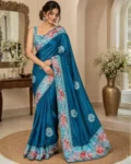 Premium Soft Chinon Silk Digital Print Mirror Work Saree