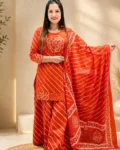 Premium Cotton Kurti, Full-Flair Palazzo & Dupatta Set