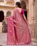 Premium Nylon Viscose Kadi Crepe Georgette Meenakari Jacquard Saree