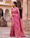 Premium Nylon Viscose Kadi Crepe Georgette Meenakari Jacquard Saree