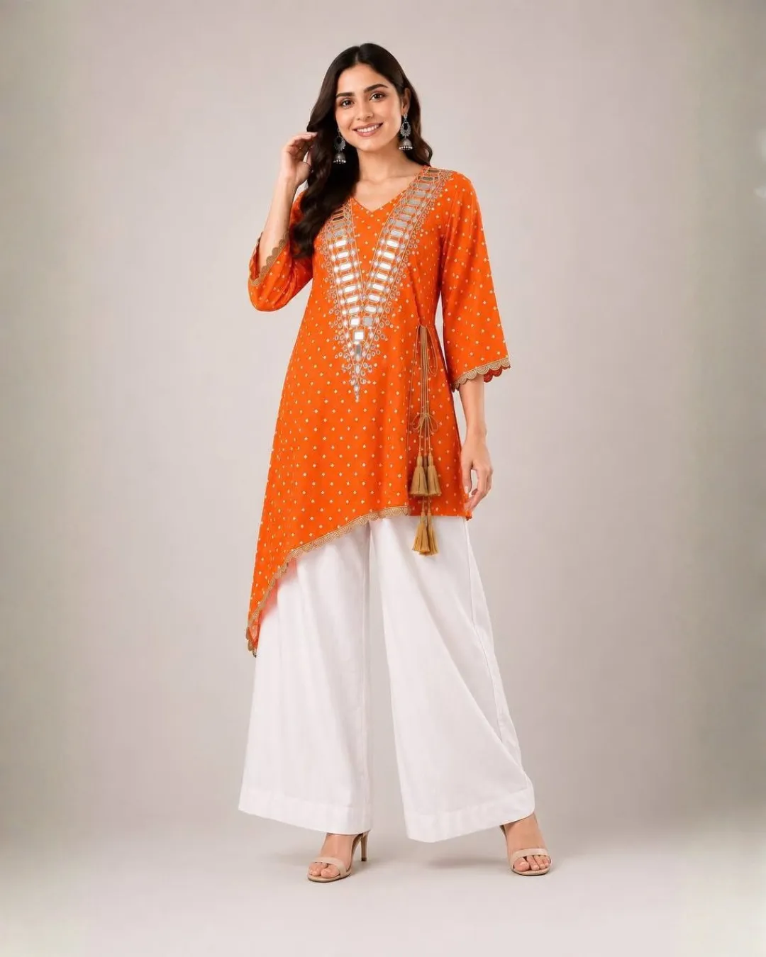 Garba Glam – Kesari Raas Designer Kurti & Palazzo Set video