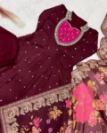 Premium Star Georgette Silk Embroidered Anarkali Gown Set
