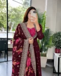 Premium Star Georgette Silk Embroidered Anarkali Gown Set