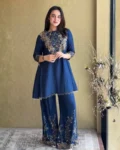 Designer Malai Crepe Kurti & Palazzo Set